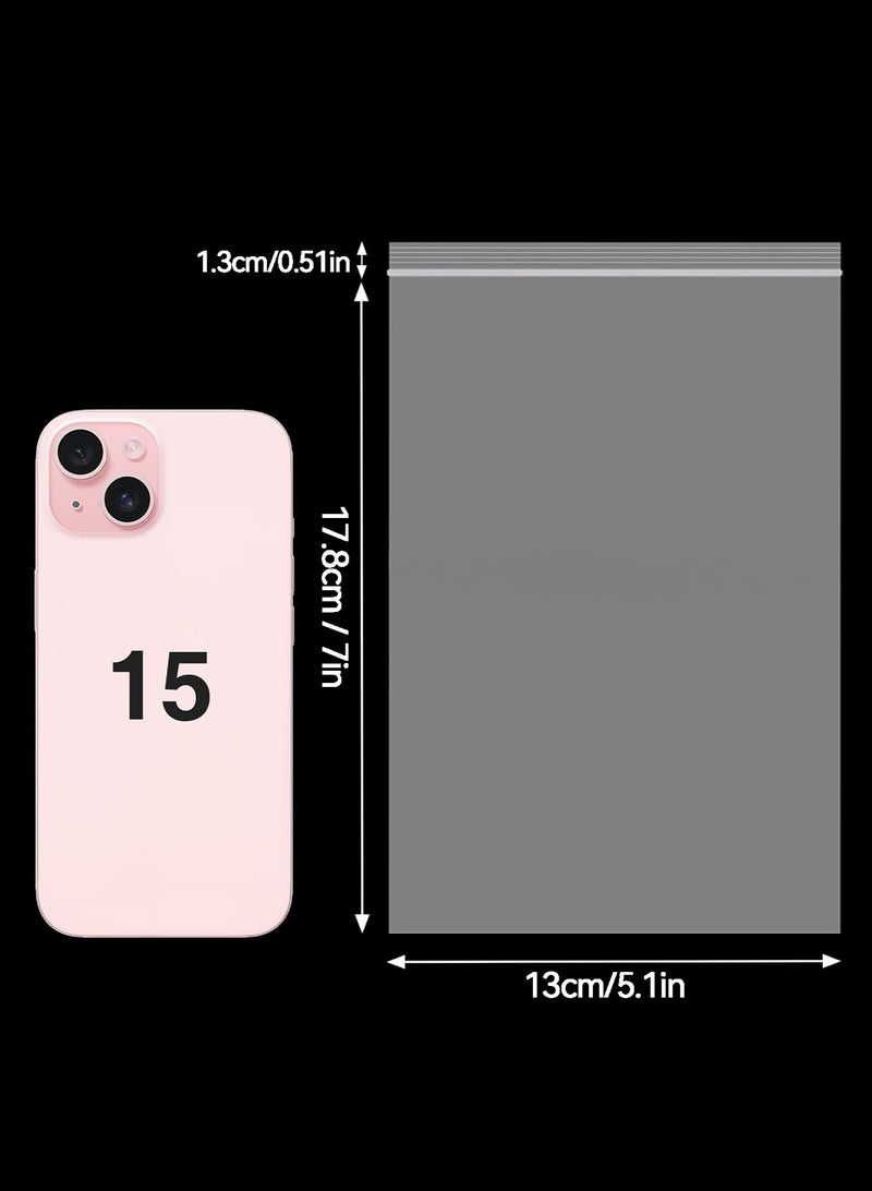 أفاكرافت أكياس بلاستيكية 100 قطعة، أكياس مجوهرات 120 ميكرومتر، حقيبة سحاب صغيرة واضحة، حقيبة بريدية قابلة للإغلاق للأعمال التجارية الصغيرة، التخزين، أكياس الحلوى، 5 × 7 بوصة / 13 × 17.8 + 1.3 سم - Image 2