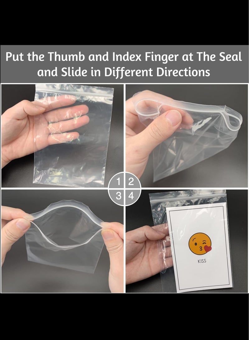 أفاكرافت أكياس بلاستيكية 100 قطعة، أكياس مجوهرات 120 ميكرومتر، حقيبة سحاب صغيرة واضحة، حقيبة بريدية قابلة للإغلاق للأعمال التجارية الصغيرة، التخزين، أكياس الحلوى، 5 × 7 بوصة / 13 × 17.8 + 1.3 سم - Image 3