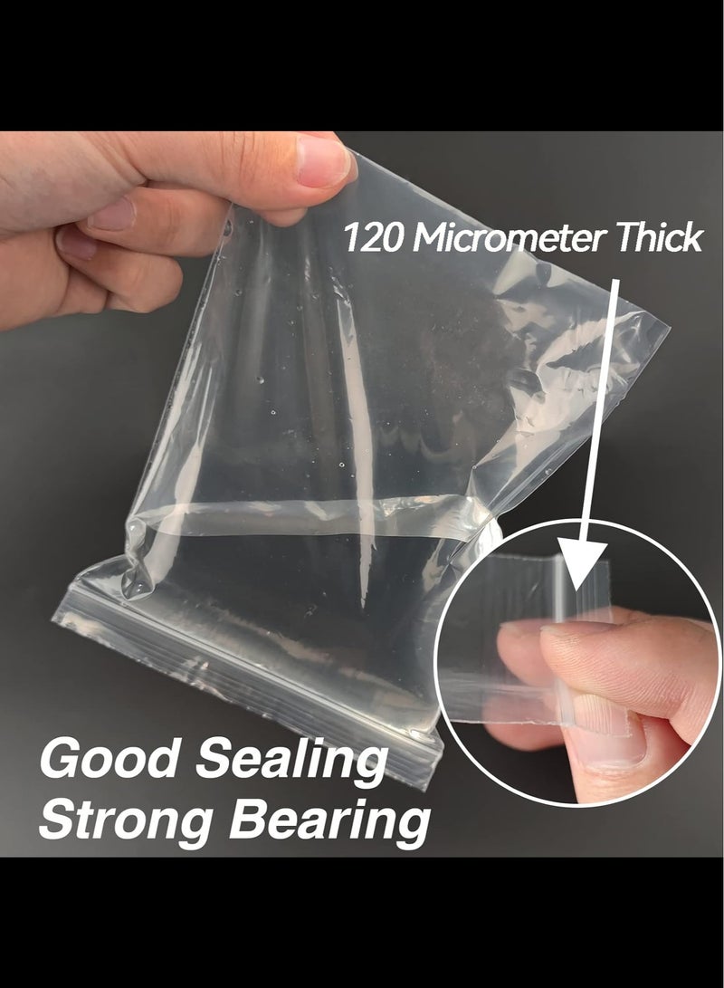 أفاكرافت أكياس بلاستيكية 100 قطعة، أكياس مجوهرات 120 ميكرومتر، حقيبة سحاب صغيرة واضحة، حقيبة بريدية قابلة للإغلاق للأعمال التجارية الصغيرة، التخزين، أكياس الحلوى، 5 × 7 بوصة / 13 × 17.8 + 1.3 سم - Image 4