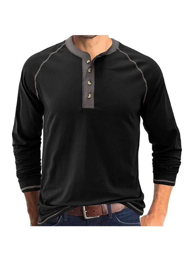 general Men's Henley Shirts Raglan Long Sleeve Casual Slim Fit Lightweight Fashion T-Shirts - Image 1