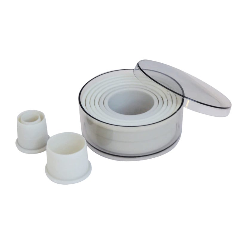 de Buyer Round Cutters  9Piece Set  Easily Cut Shape  Form Pies Tarts Biscuits  Other Baked Goods  Dishwasher Safe