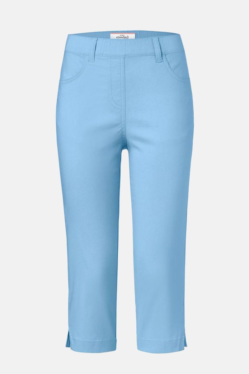 Tchibo Women 3/4 Length Plain Trousers, Sky Blue - Image 2