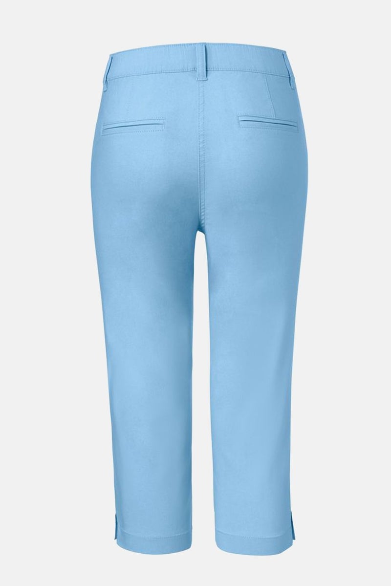 Tchibo Women 3/4 Length Plain Trousers, Sky Blue - Image 3