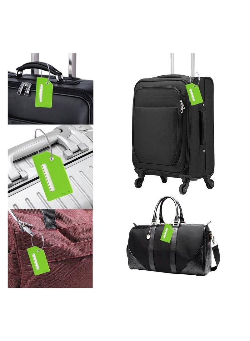 5 Pack Silicone Luggage Tag, With Name ID Card Quickly Spot Luggage Suitcase, Anti-lost Tag, Green - Image 4