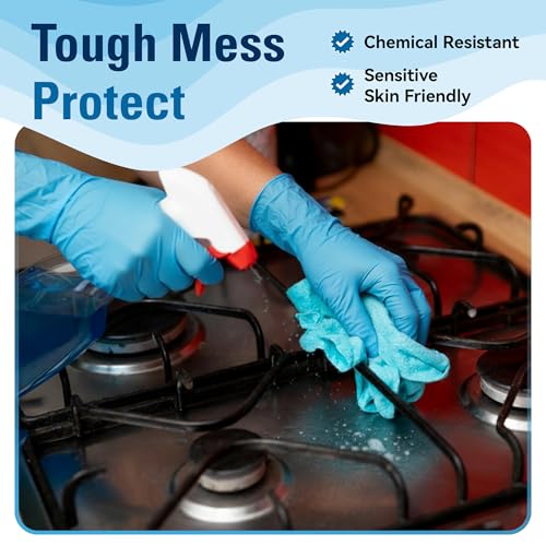 SWIFTLITE Food Safe Disposable Gloves, Blue Nitrile Rubber Gloves, Latex-Free Powder-Free for Food Prep, Cooking, Cleaning (X-Large, 100) - Image 4