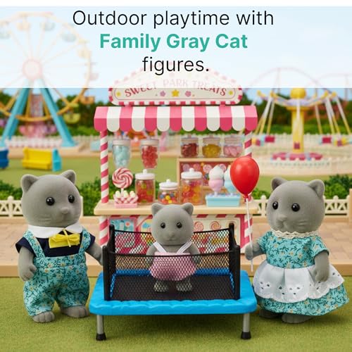 OLEOCA Family Gray Cat Figures Set of 3 Collectible Flocked Mini Dolls with Removable Clothes Miniature Dollhouse Pretend Play Figures for Kids Ages 3 - Image 5