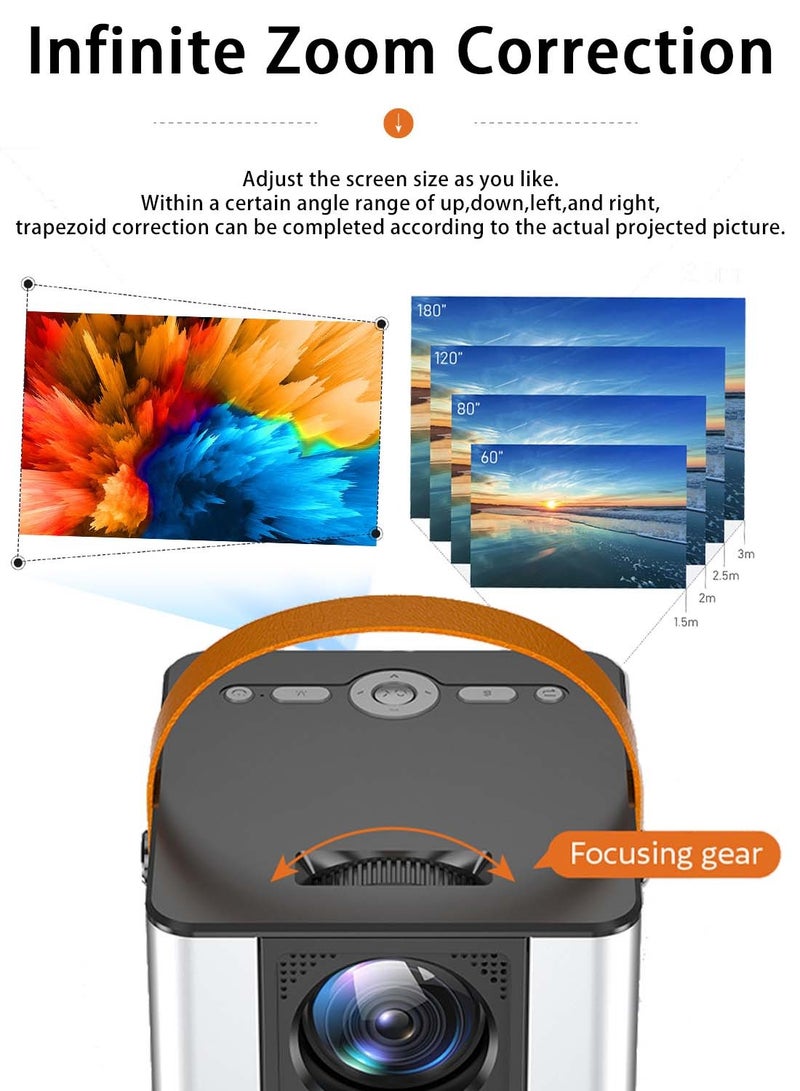 EqiEch Portable Projector 3800 Lumens 1080P Full HD 5G&2.4G Dual WiFi BT5.0 HIFI Speaker Built-in Android OS - Image 4