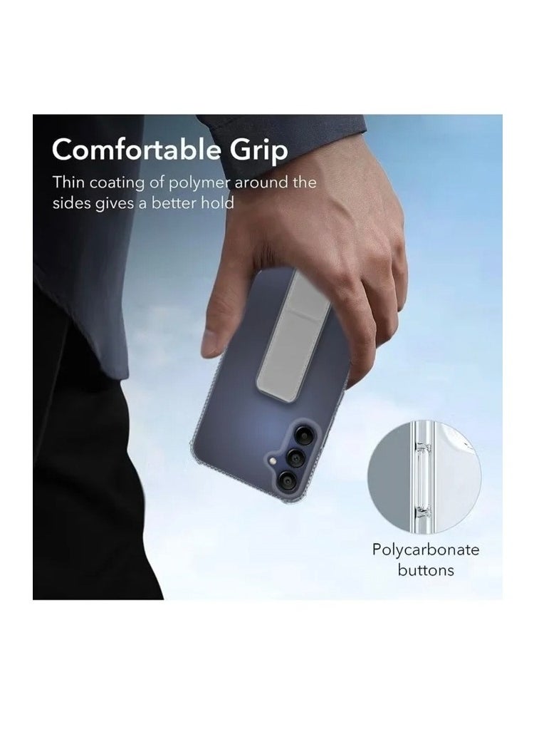 ARMOR - Case Cover For Samsung Galaxy A15 With Magnetic Hand Grip 3 in 1 Clear / Grey - Image 1