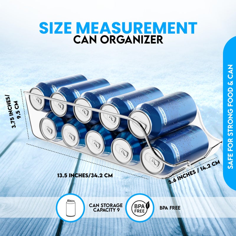 Utopia Kitchen Clear Soda Can Organizer - Fridge Organizer Bins - Set of 4 Drink Organizer For Fridge or Countertop - Soda Can Dispenser For Refrigerator Organizing - Fridge Organization and Storage - Image 3