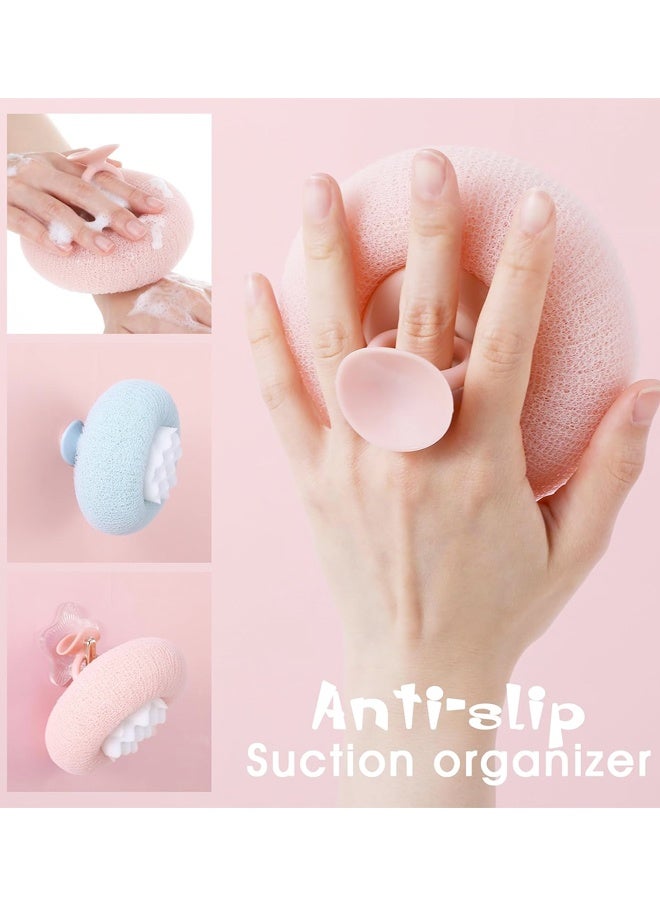 2Pcs Upgrade 2-in-1 Sunflower Bath Ball,Soft Bath Ball with Hanging and Adsorbable Suction Cup，Exfoliating Bath Sponges - Image 3