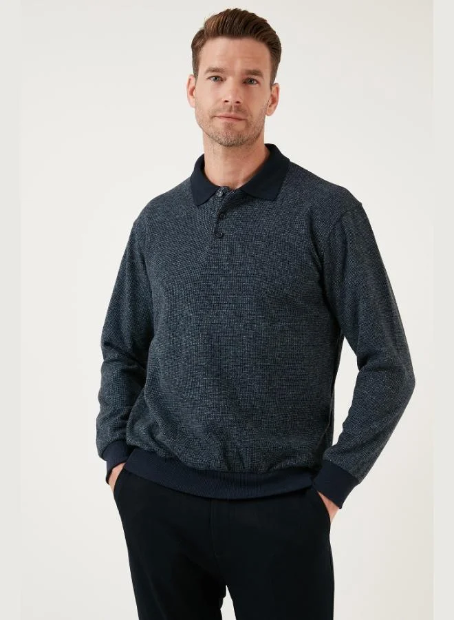 Buratti  Buratti Cotton Regular Fit Buttoned Polo Neck Sweater Men's SWEATER 456211 for Men | Best Price UAE