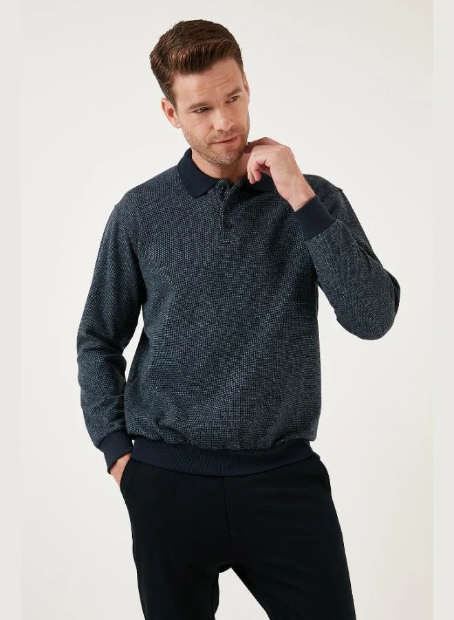 Buratti Buratti Cotton Regular Fit Buttoned Polo Neck Sweater Men's SWEATER 456211