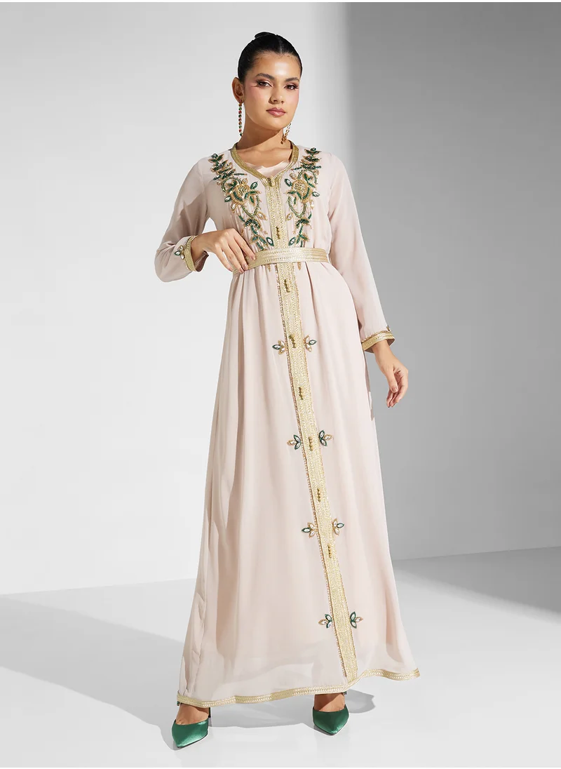Akadia Fashion Beaded chiffon kaftan