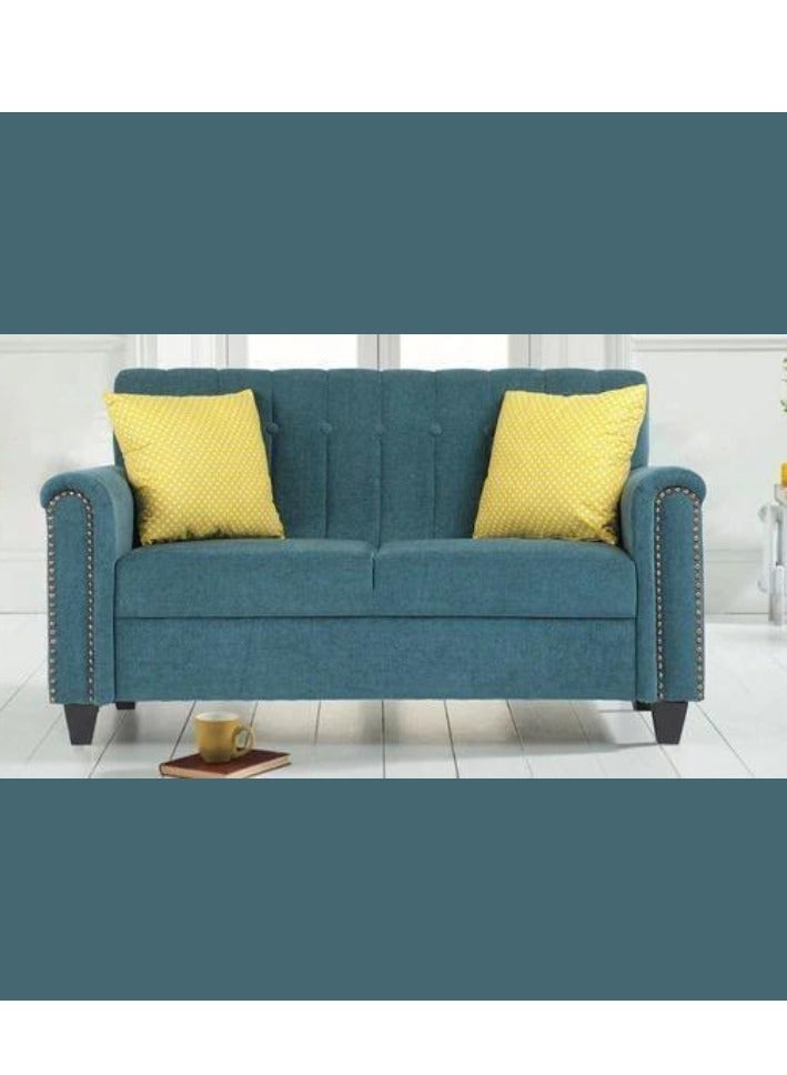Wooden Twist Wooden Twist Contemporary Style 2 Seater Modern Sofa Set ( Blue )  - Image 1