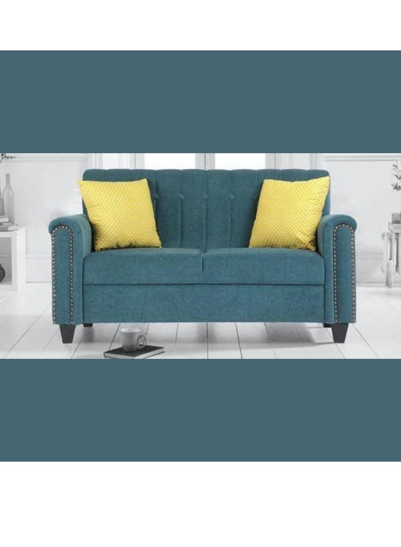 Wooden Twist Wooden Twist Contemporary Style 2 Seater Modern Sofa Set ( Blue )  - Image 2
