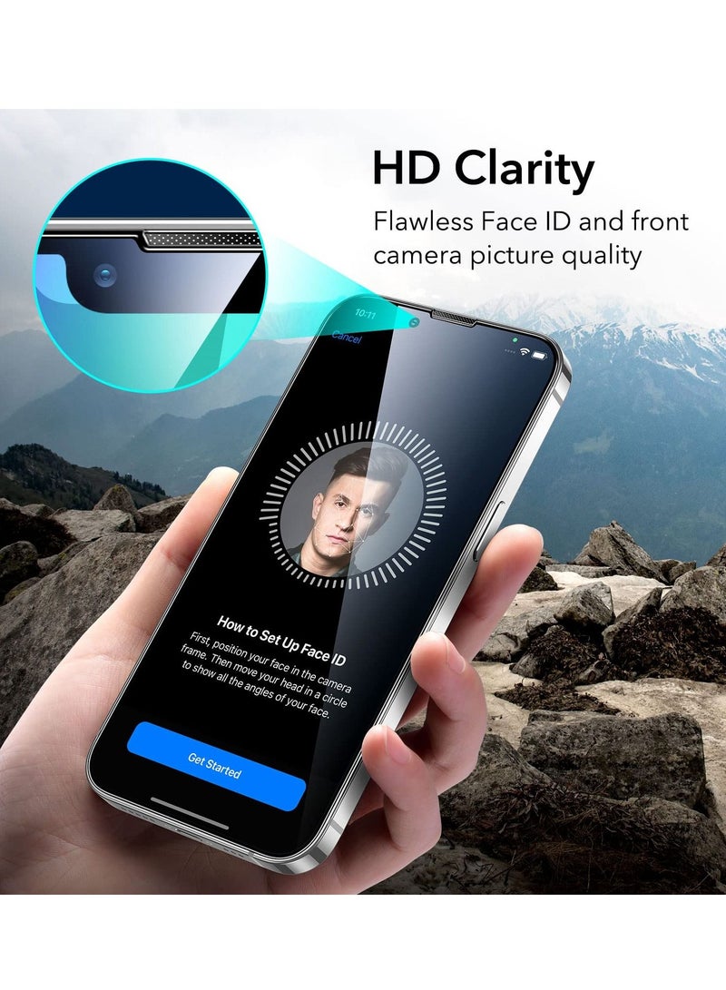 BORTONY Pack of 2 iPhone 14/13/13 Pro 9H Hardness Tempered Glass Screen Protector Bubble Free Ultra HD Case Friendly Full Coverage For Apple iPhone 14/13/13 Pro 6.1" - Image 5