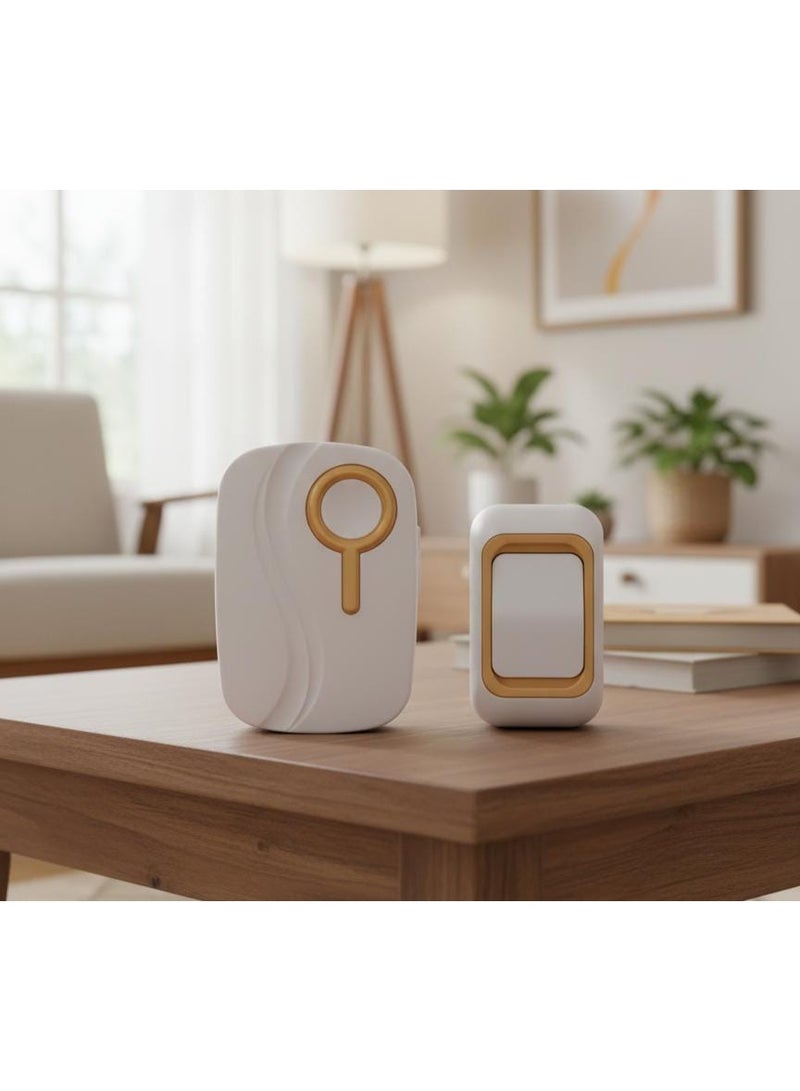 Wireless doorbell with remote control, waterproof wireless doorbell with 32 melodies, 25-meter range, home doorbell