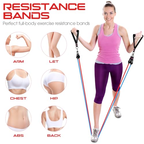 RENRANRING Resistance Bands for Working Out, 150LBS Exercise Bands, Workout Bands, Resistance Bands Set with Handles for Men Women, Legs Ankle Straps for Muscle Training - Image 4