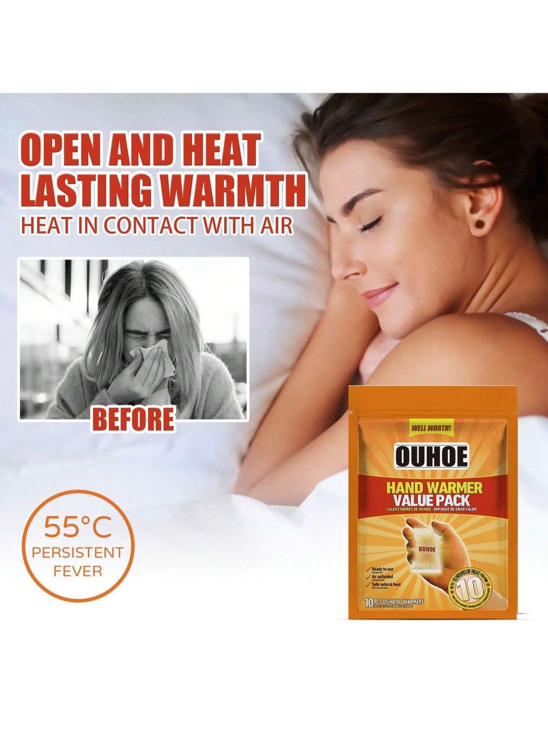 OUHOE Hand Warmer 10 Pcs  Pack for Skiing,Camping,Hiking,or Fishing - Image 4