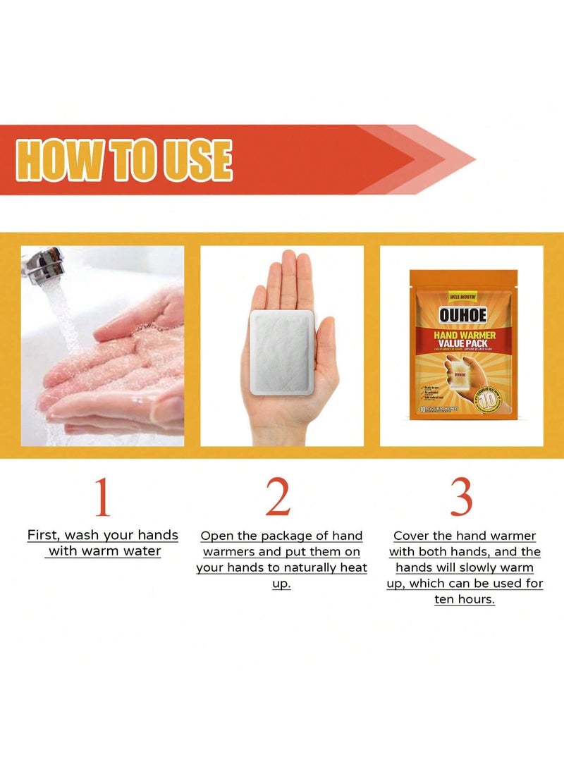 OUHOE Hand Warmer 10 Pcs  Pack for Skiing,Camping,Hiking,or Fishing - Image 5