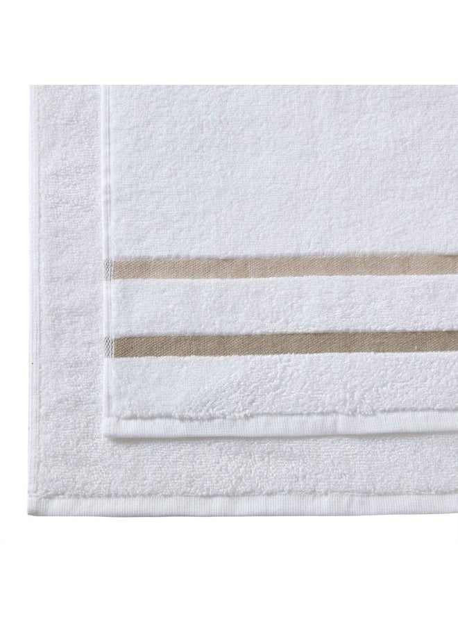 Comfort Spaces Cotton 8 Piece Bath Towel Set Striped Ultra Soft Hotel Quality Quick Dry Absorbent Bathroom Shower Hand Face Washcloths, Multi-Sizes, Zero Twist Taupe 8 Piece  - Image 5