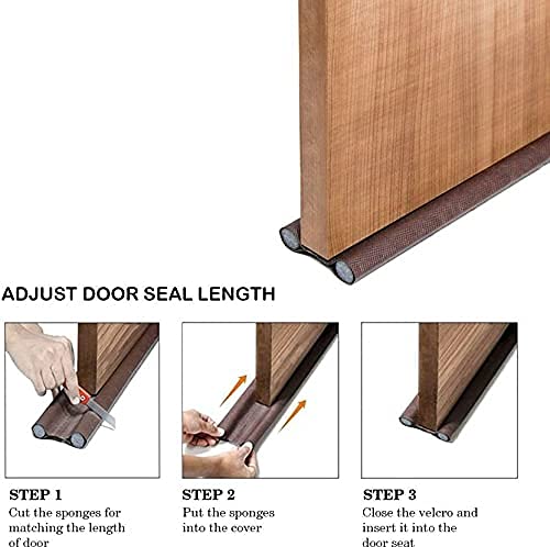 STONE STONE Door Bottom Draft Gap Sealer Strip Stopper Guard for Home to Prevent InsectsOutside DustIndoor Cool Heat IsolationWeather Sound ProofFully Flexible Floor MountedSize39 inch 4 Pcs - Image 3