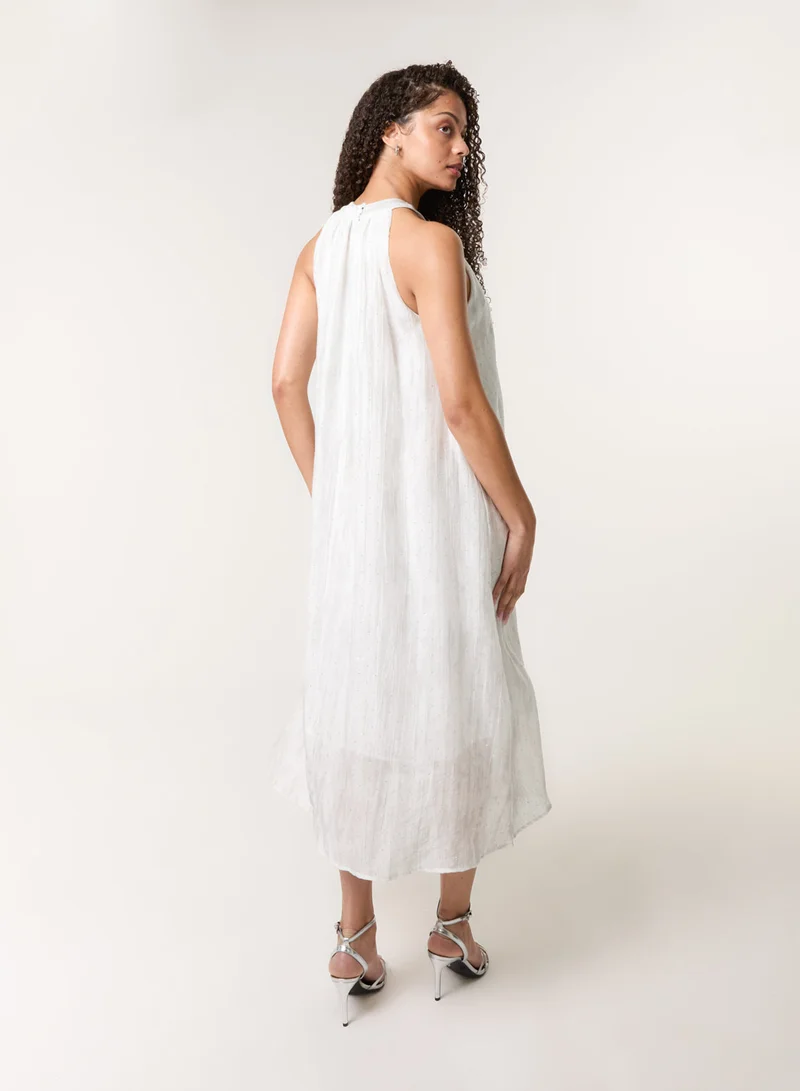 Blue Vanilla Luxe Rose Detail Halter Neck Dress