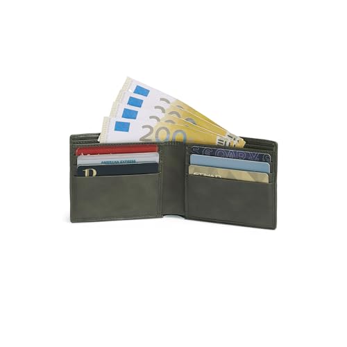 EUME Zen Wallet for Men, Olive Green | Slim Bifold Premium Vegan Leather | 6 Card Slots, 2 Compartments, 2 Slip Pockets| Stylish & Durable Men Wallet | Perfect for Everyday Use - Image 5