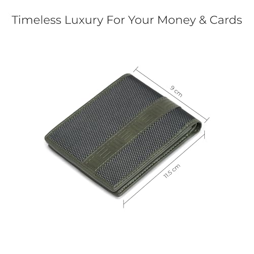 EUME Zen Wallet for Men, Olive Green | Slim Bifold Premium Vegan Leather | 6 Card Slots, 2 Compartments, 2 Slip Pockets| Stylish & Durable Men Wallet | Perfect for Everyday Use - Image 3
