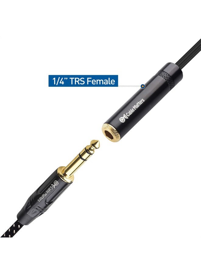 Cable Matters 2-Pack 1/4 TRS to Dual TS Stereo Audio Splitter Cable (Dual 1/4 Inch TS to TRS Female Adapter) in Black - 6 Inches / 0.15 Meters - Image 5