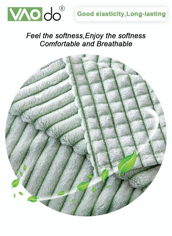 VAOdo - Simple Sofa Cover Simple Shape Double-sided Use of Sofa Cover One Piece Bedding Easy to Take Care of Multi-functional Blanket Shawl Sofa Towel Green - Image 1