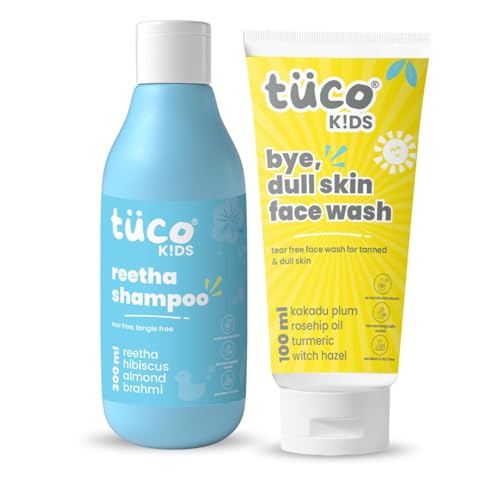 Tuco® Kids Combo | Mild Shampoo (300ml) & Face Wash (100ml) | Ages 2-5, 4-10, 10-15, 5-10 Years | Paraben & Sulphate Free | Pack of 2 - Image 1