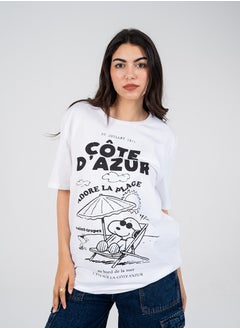 Arafa Oversized Women T-Shirt (White)  - Image 1