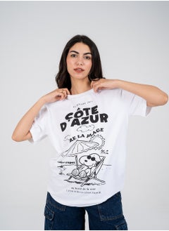 Arafa Oversized Women T-Shirt (White)  - Image 3