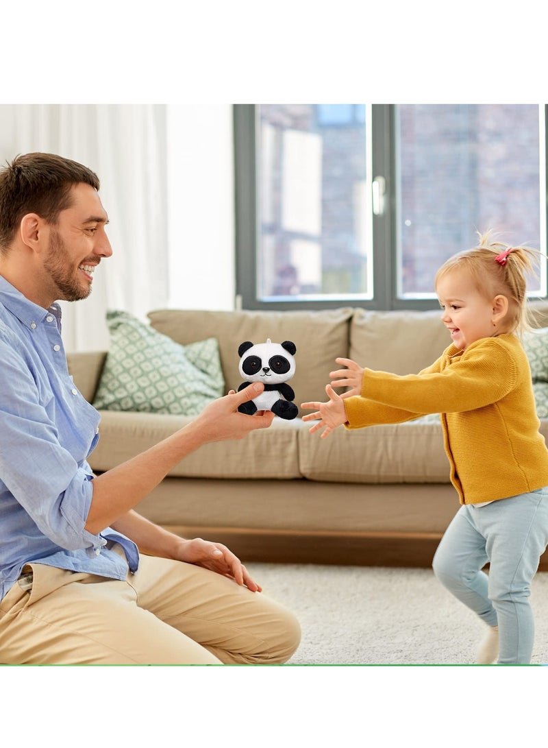 KASTWAVE 4 Inch Panda Plush Toy with Keychain - Small Stuffed Animal, Ideal for Award, Goodie Bag Fillers, Animal Themed Party Favors, and Kindergarten Classroom Gifts - Image 5