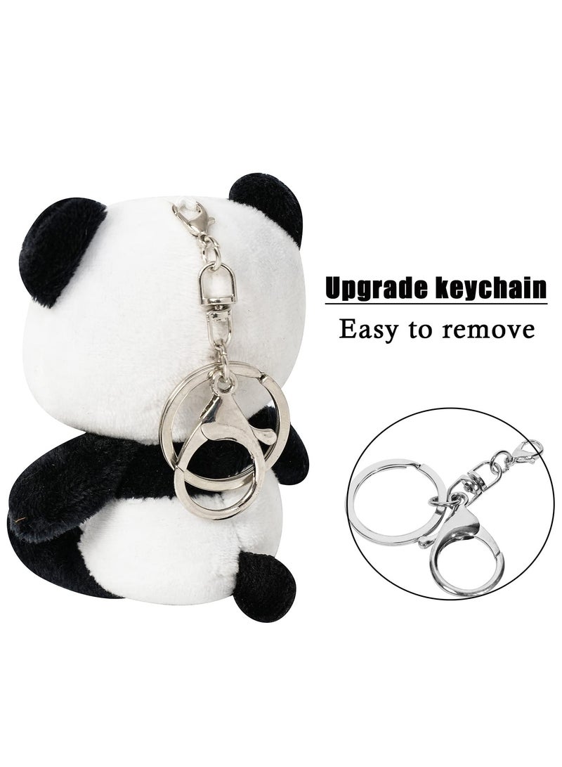 KASTWAVE 4 Inch Panda Plush Toy with Keychain - Small Stuffed Animal, Ideal for Award, Goodie Bag Fillers, Animal Themed Party Favors, and Kindergarten Classroom Gifts - Image 2
