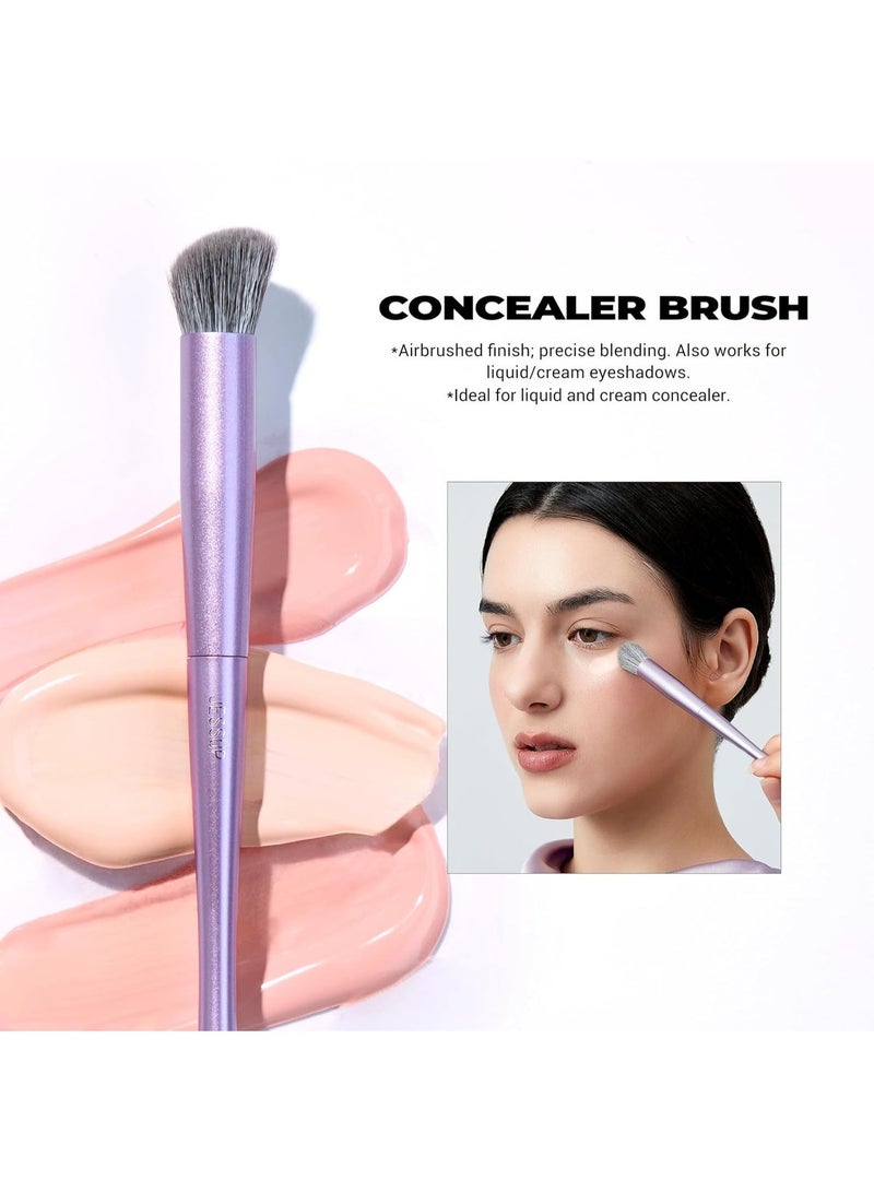 Jessup Face Makeup Brush Set 3 pcs, Ultra-Soft Dense Makeup Brushes for Foundation Contour Powder and Blush, Premium Synthetic Fiber, Luxury Purple T513 - Image 5