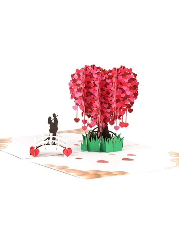 XiuWoo Tree Greeting 3D Pop Up Card, Creative Day Unique Happy Anniversary For Him Her In Supplies Handmade Proposal Wedding - Image 3