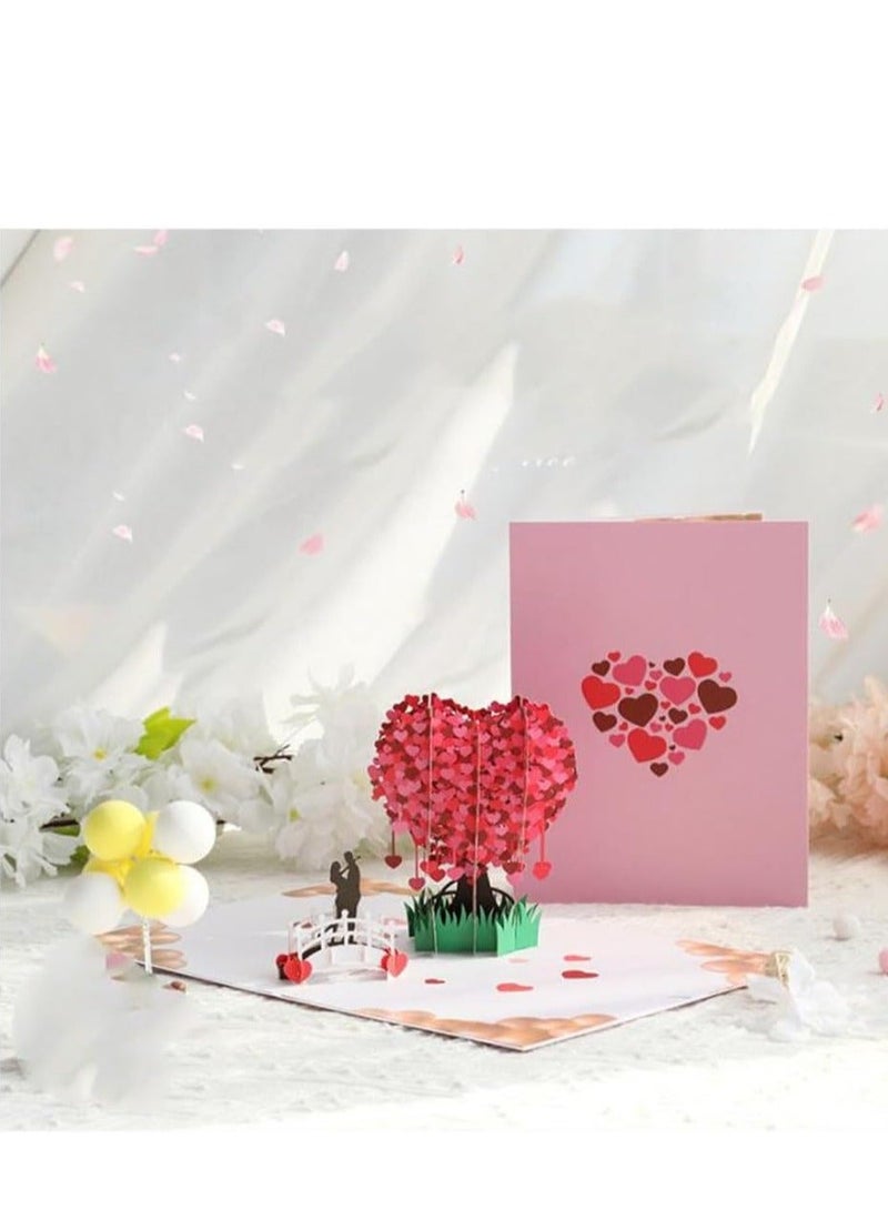 XiuWoo Tree Greeting 3D Pop Up Card, Creative Day Unique Happy Anniversary For Him Her In Supplies Handmade Proposal Wedding - Image 2