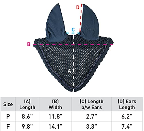 HORZE Marquess Crochet Horse Ear Bonnet | Sound Dampening Fly Protection - White - Horse - Image 3