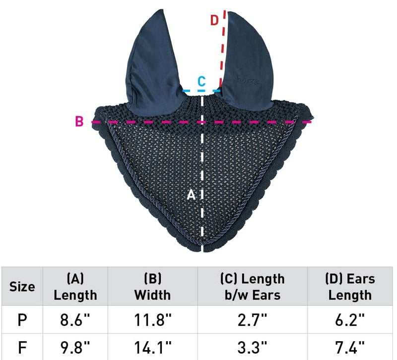 HORZE Marquess Crochet Horse Ear Bonnet | Sound Dampening Fly Protection - White - Horse - Image 2