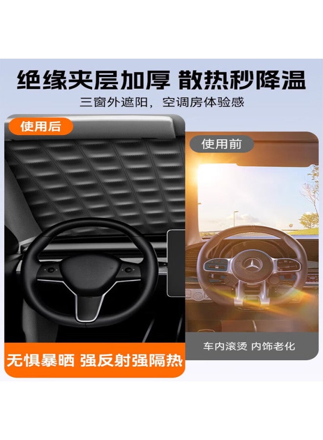 Ornaments Huashi Car Front Windshield Sunshade Thickened Summer -proof Dustproof Rainproof Front Windshield Cover Half Car Cover - Image 3