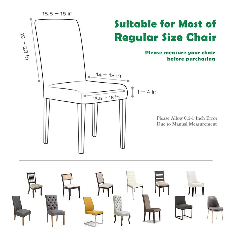 Aertiavty Chair Covers For Dining Room Set Of 4 Chair Seat Cover For Dining Room Kitchen  Parsons Chair Covers Dining Chair Slipcover  Light Grey - Image 3