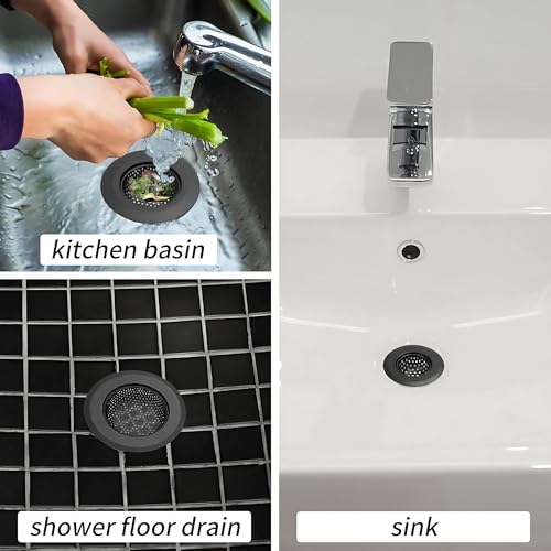 Hian Black Round Stainless Steel Sink Strainers – Perforated Drain Filters for Food Waste, Clog Prevention, Rust-Resistant & Easy to Clean | Pack of 2 - Image 5