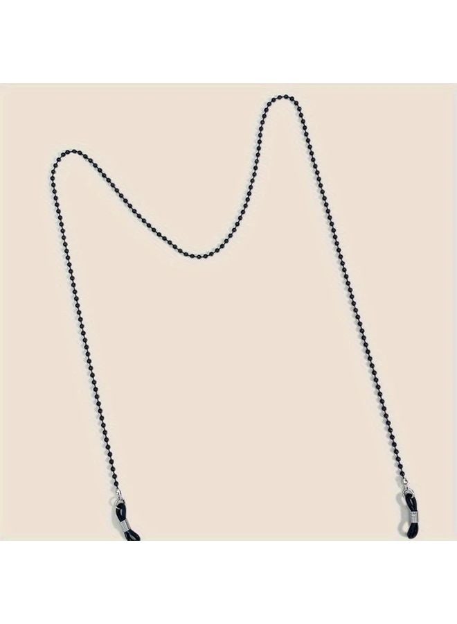 1pc Black Anti Slip Beaded Glasses Chain Eyewear Retainer Strap for Reading Glasses - Image 5