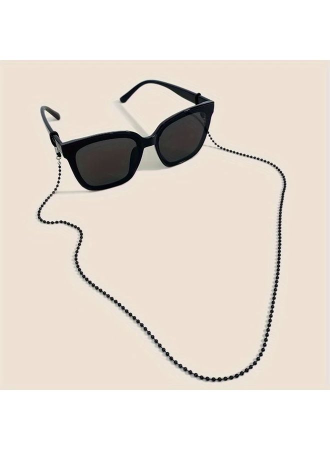 1pc Black Anti Slip Beaded Glasses Chain Eyewear Retainer Strap for Reading Glasses - Image 3