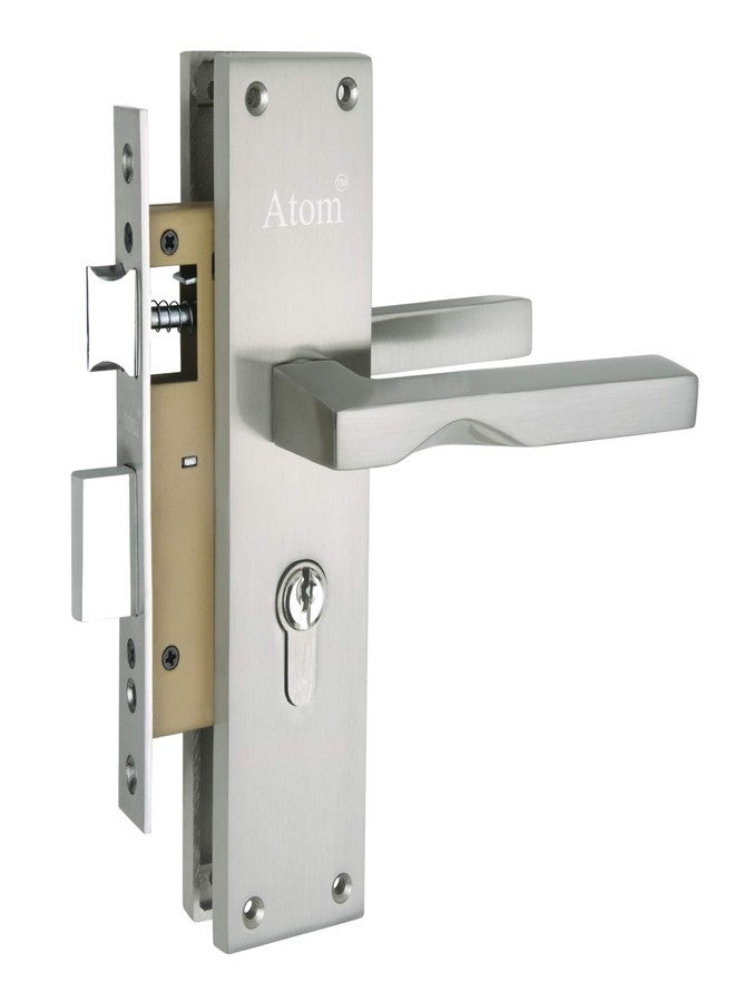 Atom Heavy Duty Mortise Door Lock with One Sided Key for Bedroom, Living Room, Main Door, Silver Satin Finish | 3 Keys | Lockset for House Hotel Office(WIH53CYOSK) - Image 2