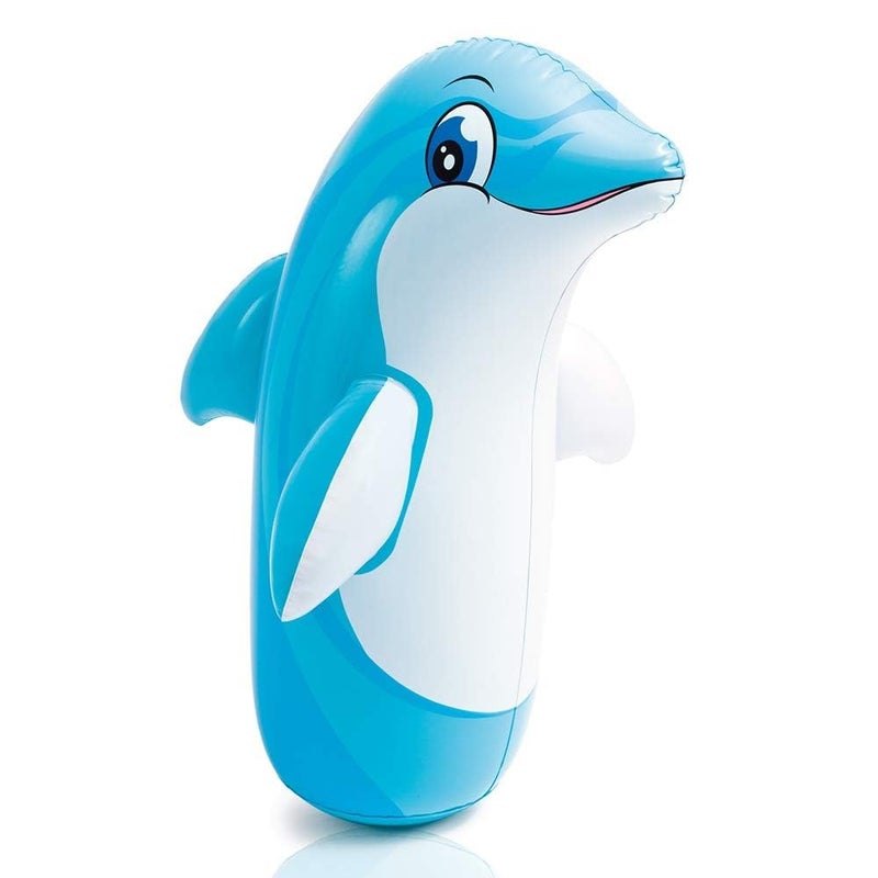 PULSBERY حقيبة ضرب للأطفال - دولفين نمر وتنين حقيبة نفخ ثلاثية الأبعاد قاعدة مملوءة بالماء لعبة حقيبة الضرب للأطفال، للعب في الهواء الطلق والداخلية - Image 1