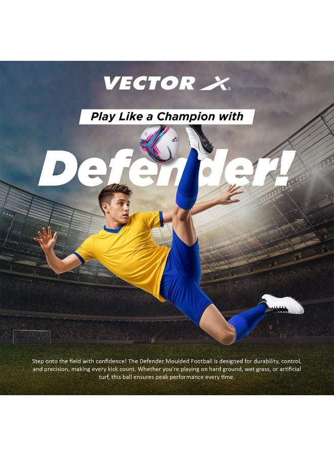 فيكتور أكس كرة قدم فيكتور إكس ديفيندر مطاطية لكرة الصالات - كرة متينة للاستخدام الداخلي والخارجي للتدريب والمباريات | مقاس ٥ | وردي - Image 2