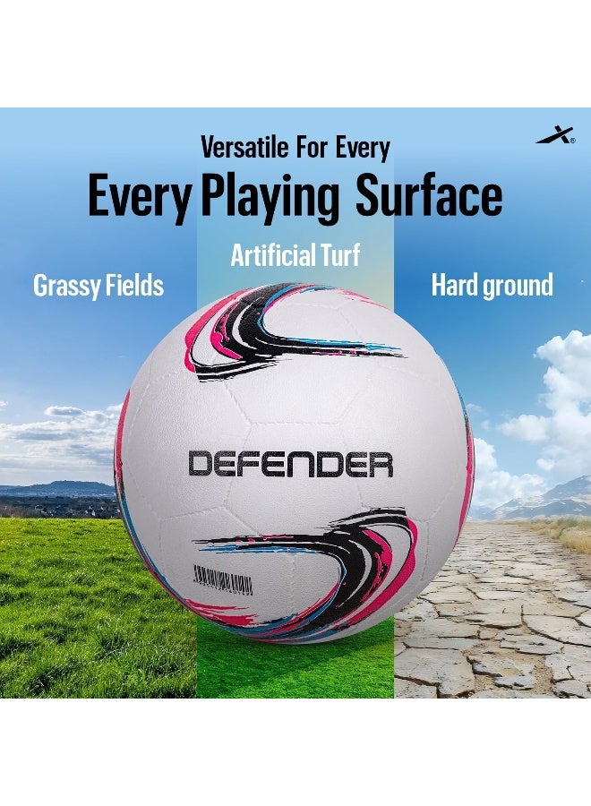 فيكتور أكس كرة قدم فيكتور إكس ديفيندر مطاطية لكرة الصالات - كرة متينة للاستخدام الداخلي والخارجي للتدريب والمباريات | مقاس ٥ | وردي - Image 5
